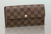 Carteira Louis Vuitton com botão Damier Ebene